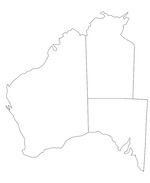 Outline picture of South Australia, Northern Territory and Western Australia